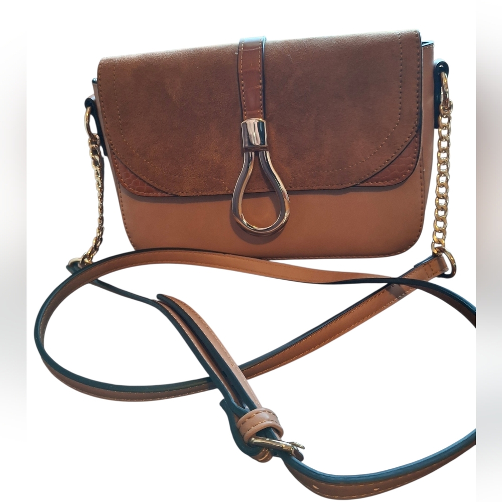 Est. 1946 Faux Suede Faux Leather Crossbody Bag